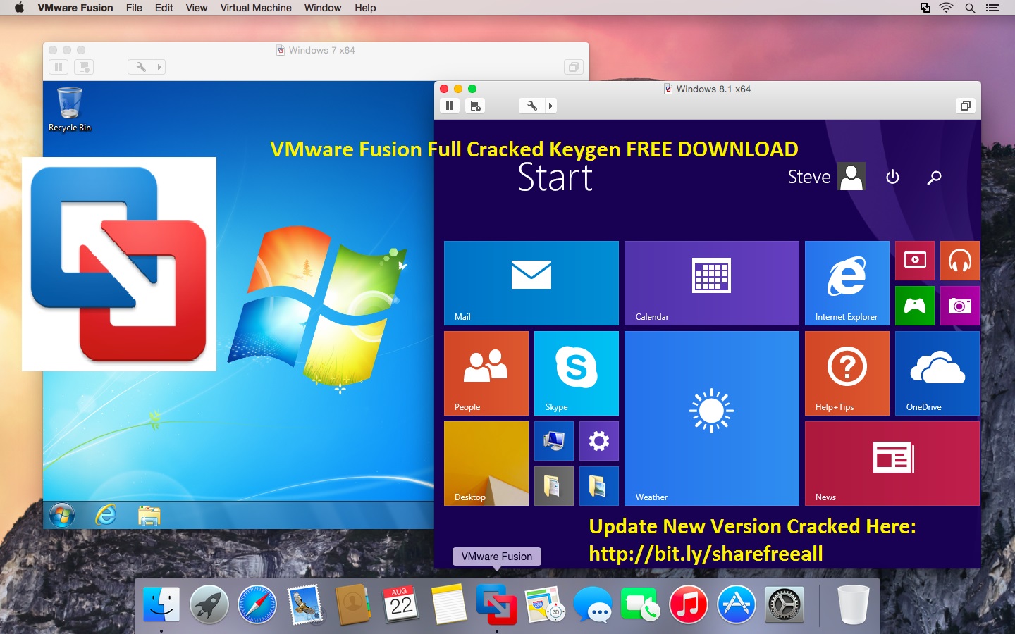 VMware Fusion 7.0.1-2217440 Crack Keygen For Mac OS X
