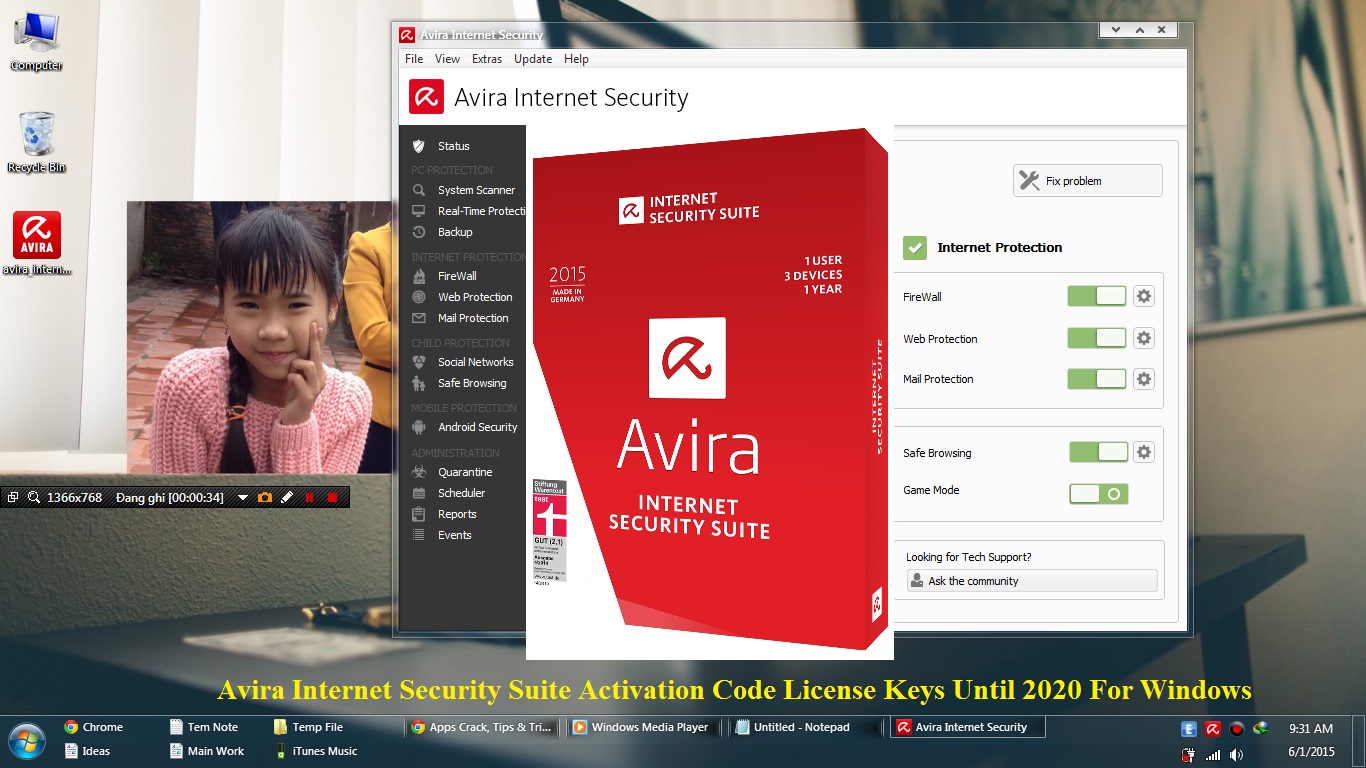 Avira Internet Security Suite 2015 Activation Code License Keys Until 2020